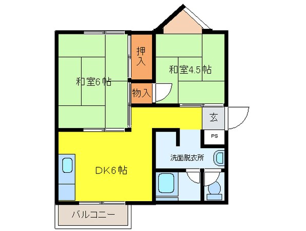 いかはなハイツＢ棟の物件間取画像